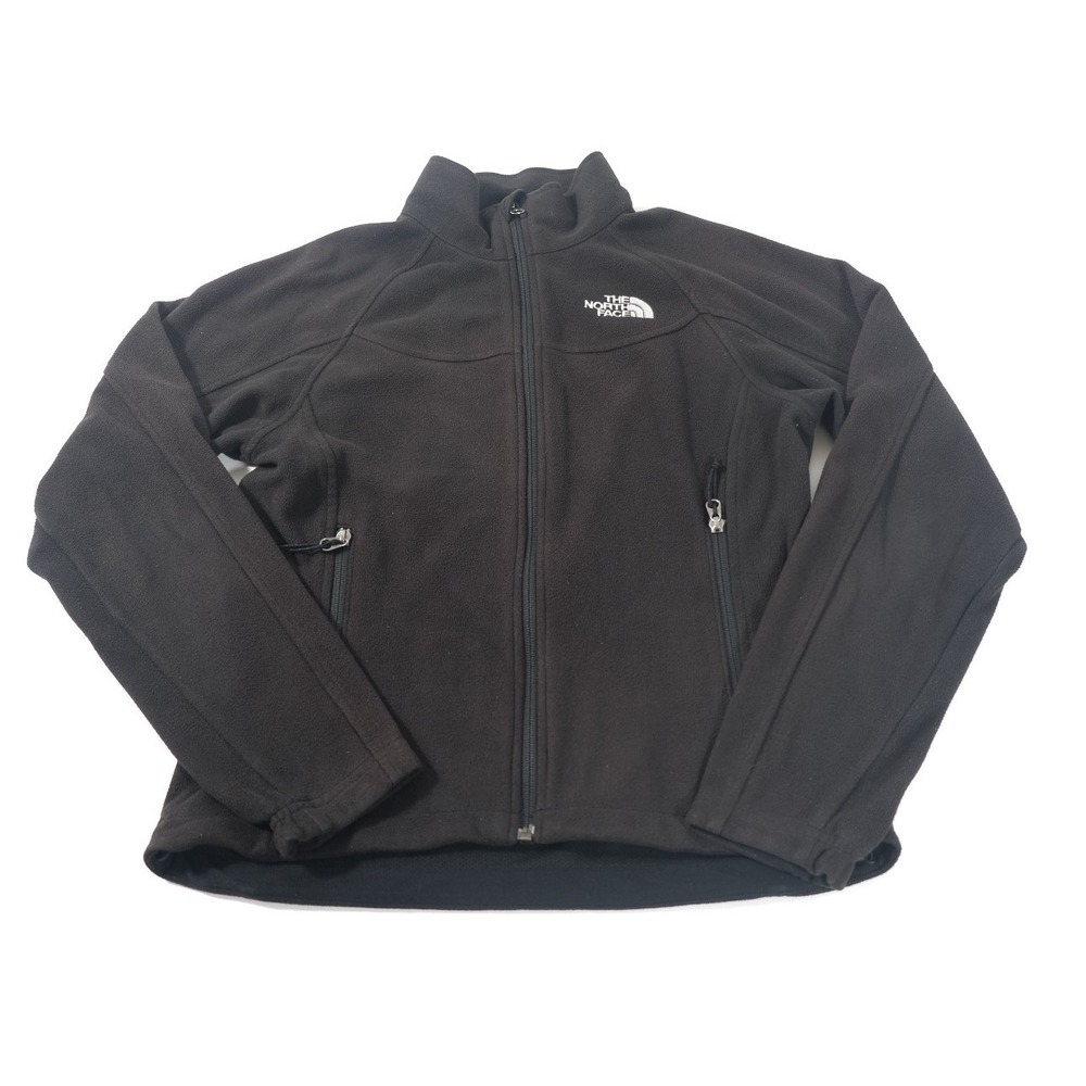 The North Face Fleece Jacket Womens S Black Windwall Full Zip Outdoor Activewear